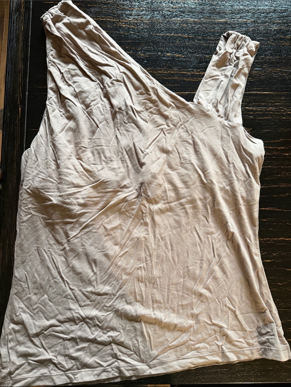 Kenar One-Shoulder Tank Top in Light Cream